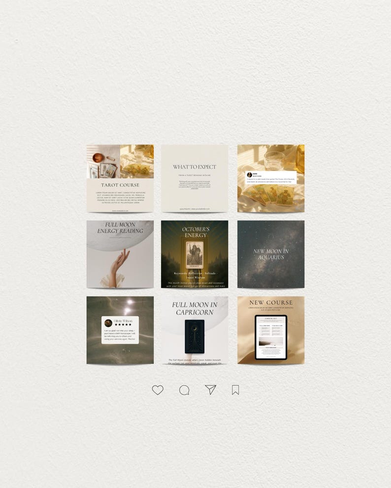 Tarot Instagram Templates: Social Media Posts, Reel Covers, Editable Canva Designs (Instant Download) image 6