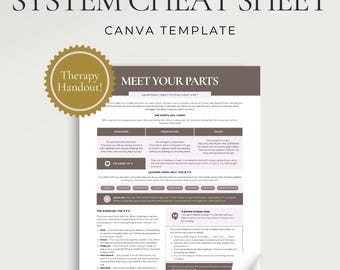 Internal Family Systems Worksheet | IFS Therapy Handout | Meet Your Parts Worksheet | Parts Work Canva Template | Therapist Resource