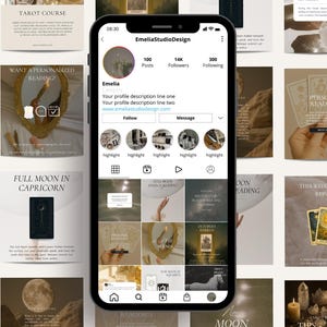 Tarot Instagram Vorlagen: Social Media Posts, Reel Covers, bearbeitbare Canva Designs (Instant Download)