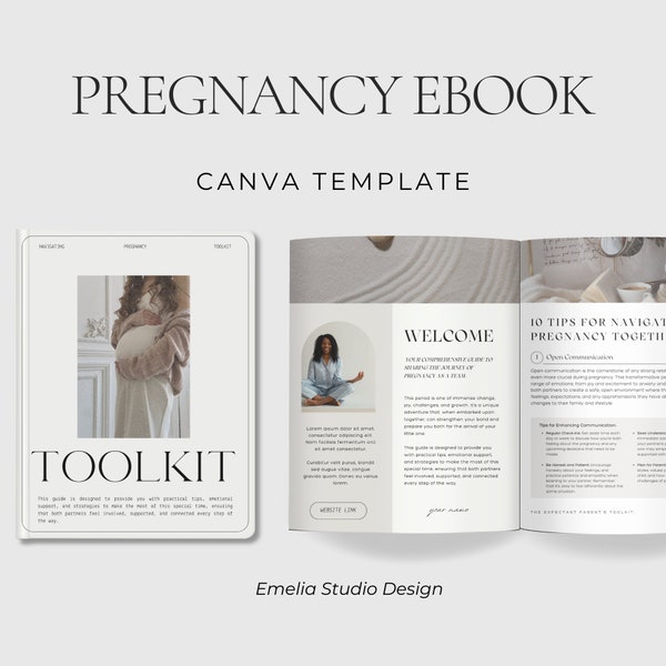 Pregnancy Ebook Template, Canva Template, Doula Workbook, Midwife Lead Magnet, Couples Journal, Done For You Content, Aesthetic Design