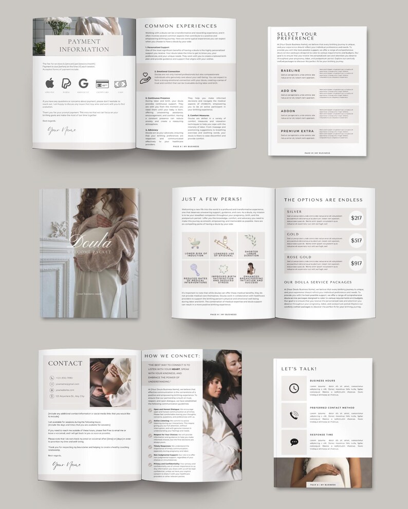 Doula Business Bundle – Canva Templates, Welcome Packet, Contracts ...