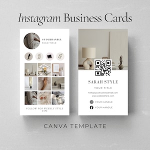 Cartão de visita do Instagram + código QR, modelo Canva, coach de vida, cura holística, curandeiros espirituais, influenciadores de mídia social, pequenas empresas