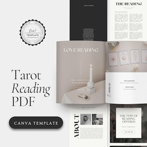 Bearbeitbare Tarot-Reader-Vorlage für Canva, Tarot-Lese-PDF, spirituelles Business-Tool, spirituelle Trainer, Orakel-Leser, Heiler