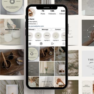 Modèles Instagram de guérison par le son : réseaux sociaux pour coachs spirituels (modifiables sur toile)