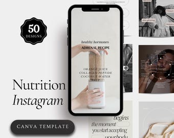 Nutrition Social Media Canva Templates: Coach Instagram Reels & Highlight Covers