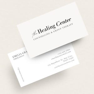 Therapist Business Cards, Canva Template, Editable, Professional and Minimal Designed, Psychotherapy, Counselling, Mental Health Specialist