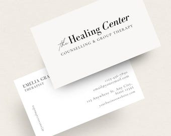 Therapist Business Card Template: Minimalist Design, Editable in Canva