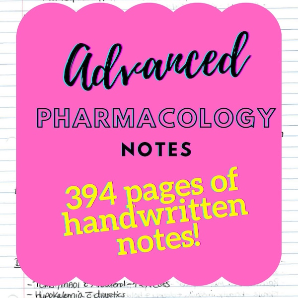 Advanced Pharmacology Handwritten Notes