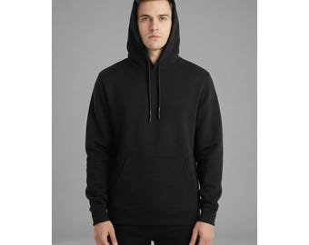 Blanks+ Unisex Pullover Hoodie, Black, Heather Gray, S-3XL, Eco-Hybrid Cotton Blend