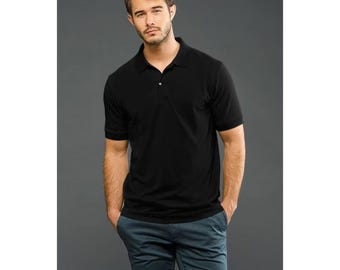 Blanks+ X Heavy Jersey-poloshirt heren, zwart, wit, houtskool, marineblauw, S-4XL, eco-katoenmix