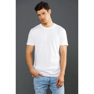 Blanks+ Unisex Fine Jersey Short Sleeve Tee, Black, White, Gray, Red, Green, Navy, XS-4XL