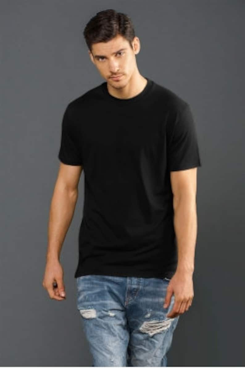 Blanks+ Men's Heavy Jersey Short Sleeve Tee, Black, White, Charcoal, Navy, Red Black