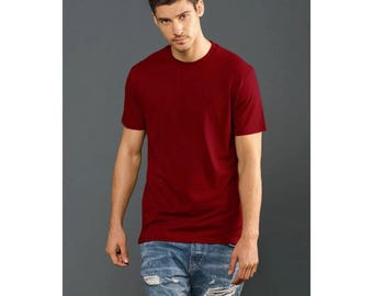 Blanks+ Men's Heavy Jersey Short Sleeve Tee, Black, White, Charcoal, Navy, Red