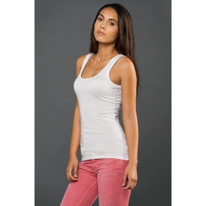 Blanks+ Women's Fine Jersey Tank, Black, White, S-2XL, Eco-Hybrid Cotton Blend