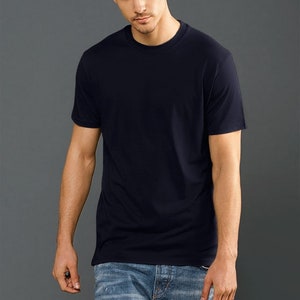 Blanks+ Men's Heavy Jersey Short Sleeve Tee, Black, White, Charcoal, Navy, Red Navy