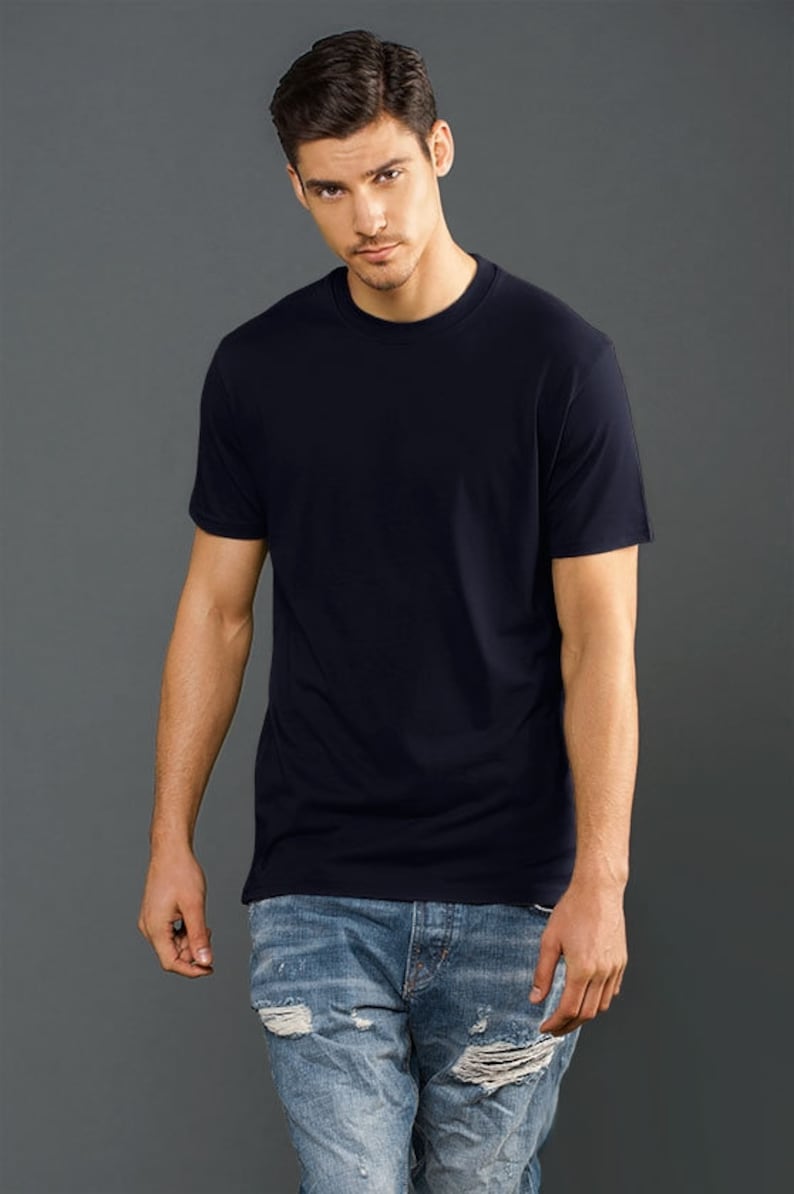 Blanks+ Men's Heavy Jersey Short Sleeve Tee, Black, White, Charcoal, Navy, Red Navy