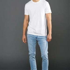 Blanks+ Men's X Heavy Jersey Short Sleeve Tee, Black, White, Navy, Charcoal, Red White