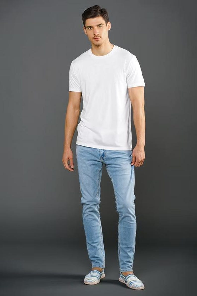 Blanks+ Men's X Heavy Jersey Short Sleeve Tee, Black, White, Navy, Charcoal, Red White