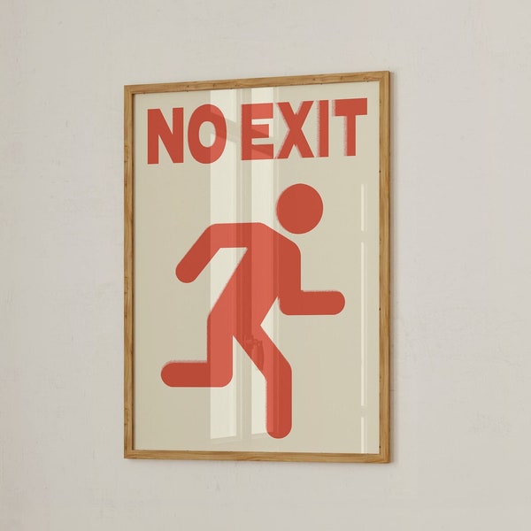 Funny Exit Sign Etsy