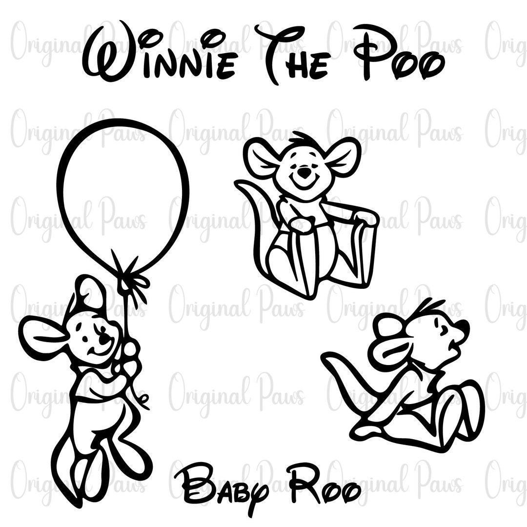 Winnie the Poo Roo Cute Download SVG, PNG, EPS, Jpg Digital Download - Etsy