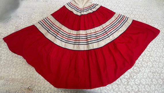 Vintage Cotton Fiesta Dress Full Skirt 1950's, 60… - image 6