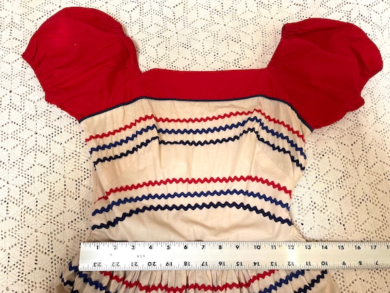 Vintage Cotton Fiesta Dress Full Skirt 1950's, 60… - image 3