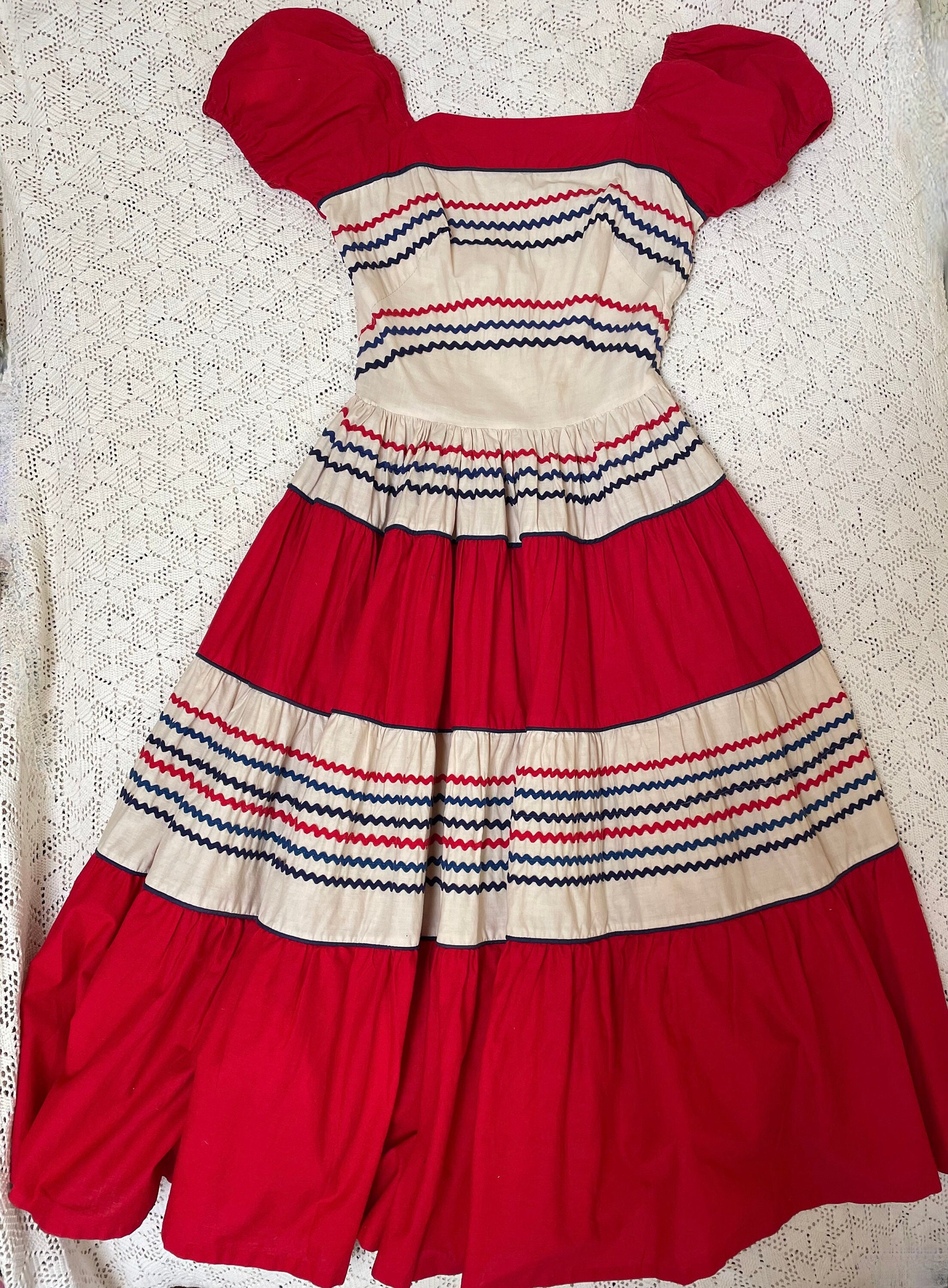 vintage メキシカンドレス ビンテージ70's○花刺繍入りメキシカンワンピース白○220805r8-w