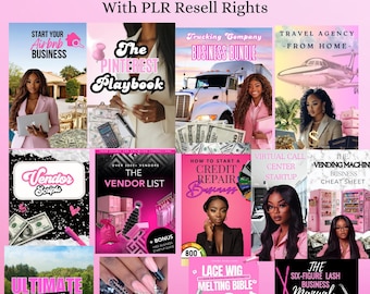 Rich Baddie Vibes Pro Bundle, PLR Rights Included, PLR Ebook Bundle Ideas, 14 Digital eBooks to sell, Resell Rights, Passive Valentines Day