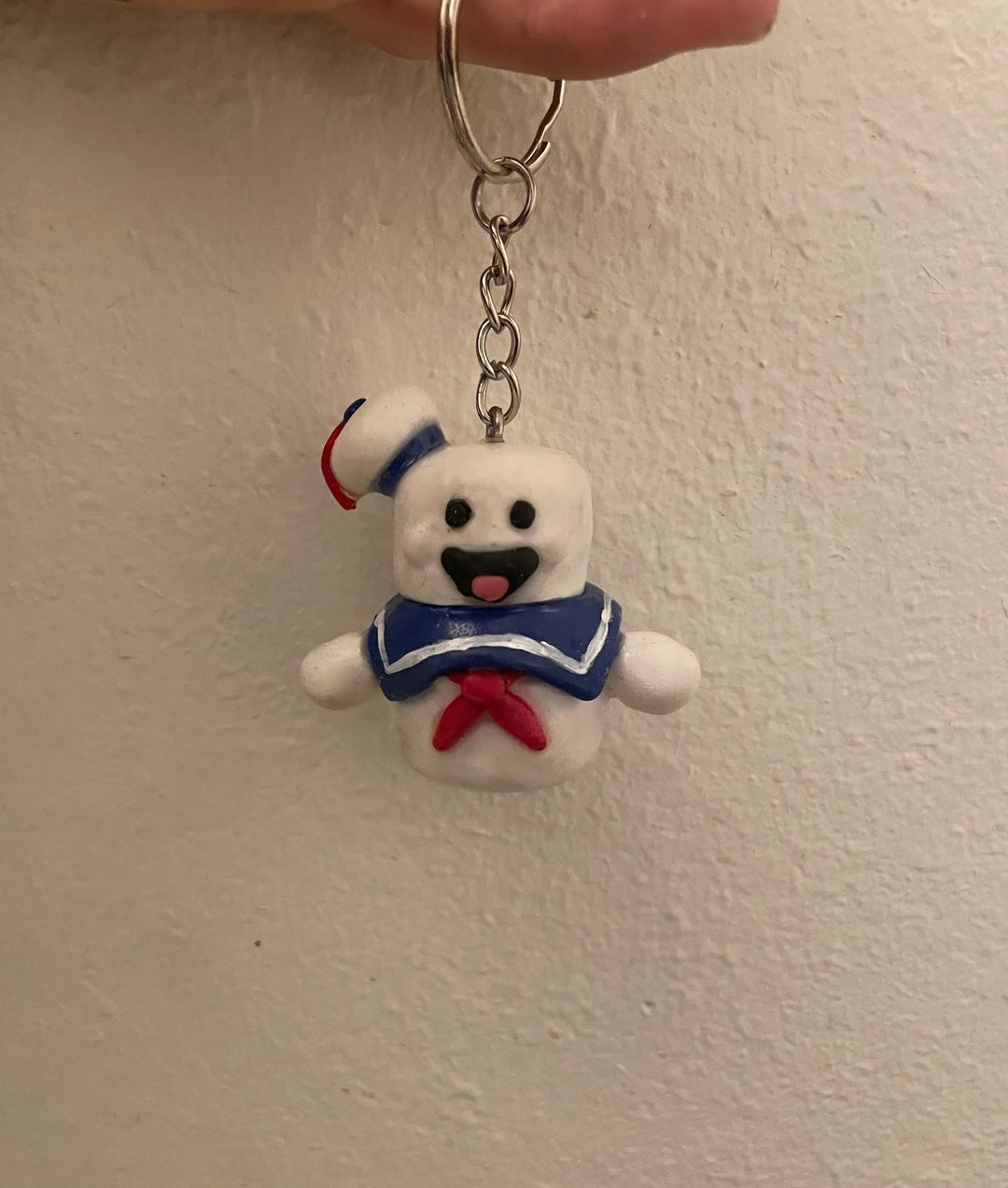 Adorable Stay Puft Marshmallow Man Stash Jar Keychain Ghostbusters