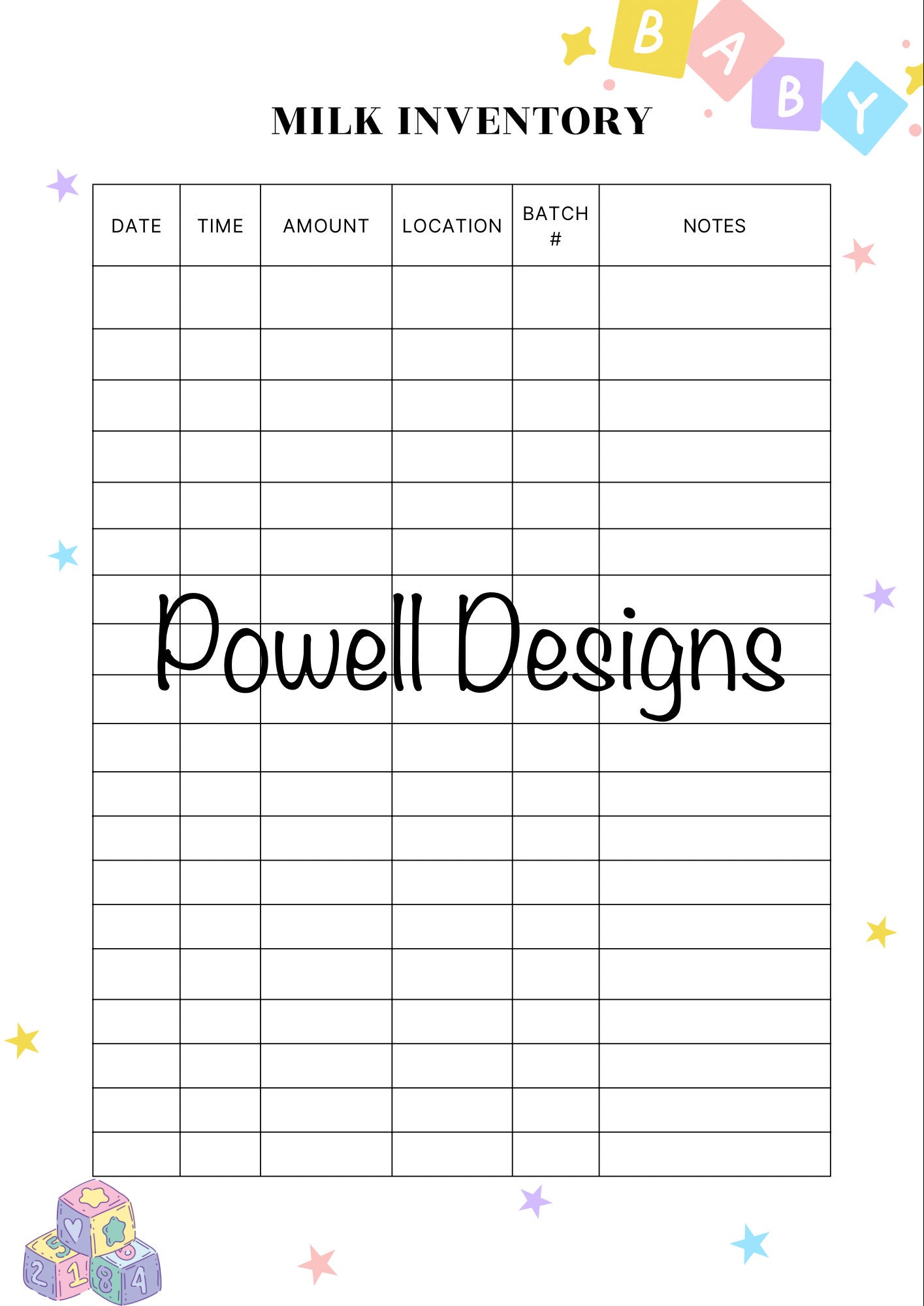 Newborn Dairy Feeding Log Printable - Etsy