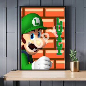 SUPER MARIO LUIGI poster digital clip art printable poster 18&quot;x 24&quot;