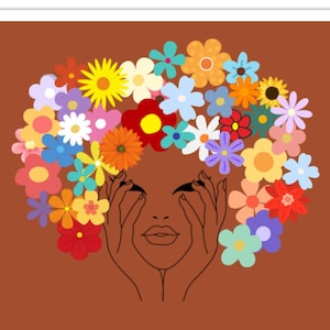 Afro flower child Magnet