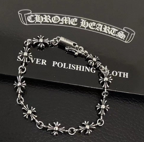 Chrome Hearts Fleur de Lis Fancy Link Bracelet – Drip Tea Market