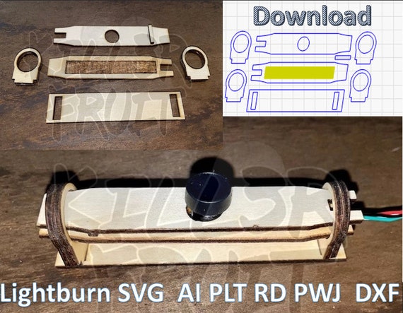 Updated Design SVG USB camera holder 4 your laser engraver. LightBurn LightObject AI Download Files - works with more 60mmx9mm camera brands