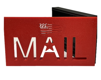 FLAG + MAIL Design Mailbox Flag for Stone or Brick-Encased Mailboxes, Replacement Flag Kit, Red Alert Flag, Outgoing Mail Flag