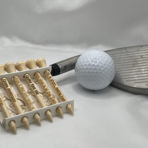 Funny Golf Tees Set of 6 with Humorous Golf Puns and Sayings Laser Engraved Bamboo Golf Accessories Perfect Gift for Golfers and Golf Lovers