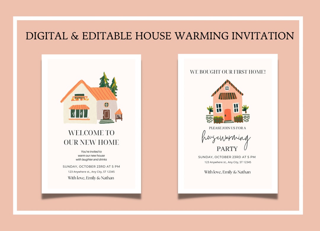 Housewarming Invitation, Digital Housewarming Invite, Cute Housewarming ...