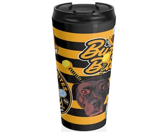 Buzzy Bites Reisebecher | Bee Theme Edelstahl Imbisswagen glückliche Biene Stella Ravioli Ohio Toledo Rossford