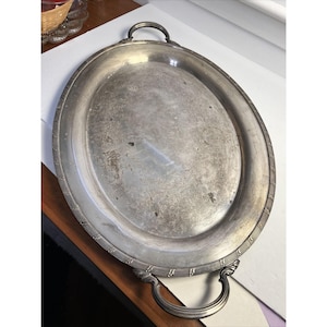 Vintage Wilcox International Silver IS Oval A705771 Tray  22&quot; Roses
