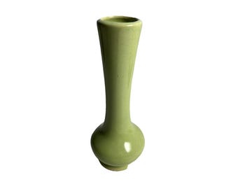 Vintage Mid-Century Ceramic Green 6” Bud Vase Small