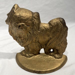 Vintage  ANTIQUE SOLID BRONZE Spaniel Dog Bookend Cute Heavy