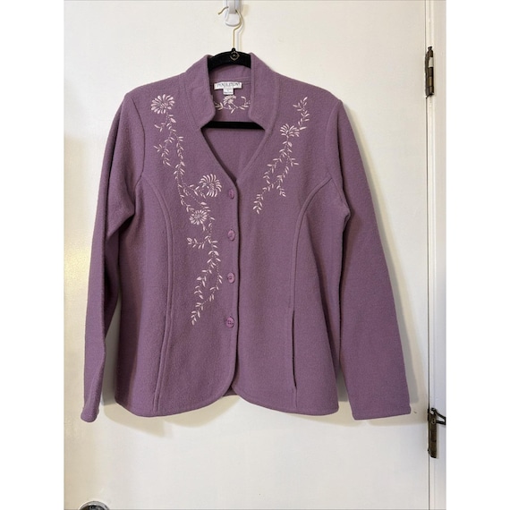 Pendleton, vtg Pendleton Sz LP wool sweater purple button Sweater cardigan Pocket