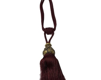Set 2 VTG Jc Penny Gold Burgundy One Ex - Large Curtain Gobelin' Loop, Raffhalter