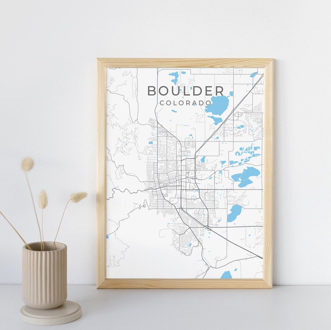 Boulder CO Poster Boulder Travel Print Boulder Colorado Wall Art Minimalist Boulder Map Etsy
