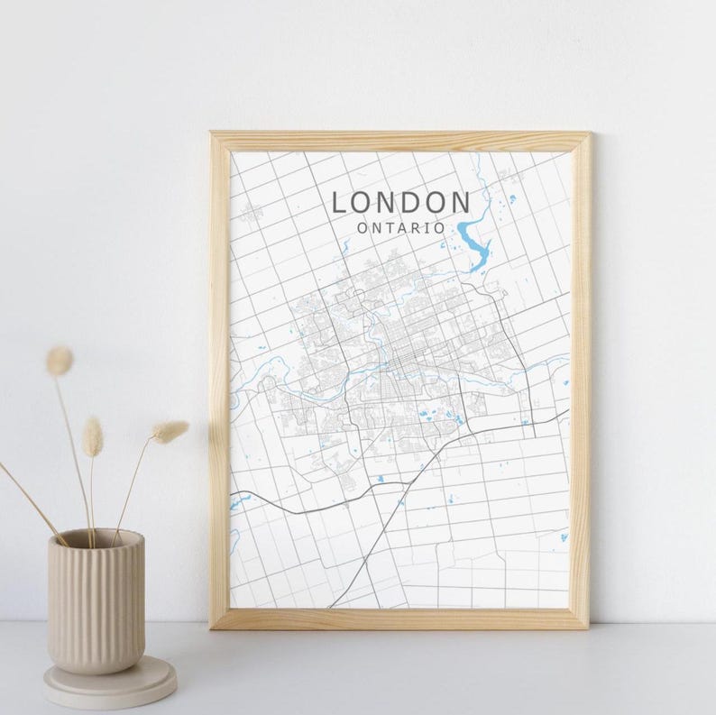 London ON Poster London Travel Print London Ontario Wall Art Minimalist London Map Etsy Canada