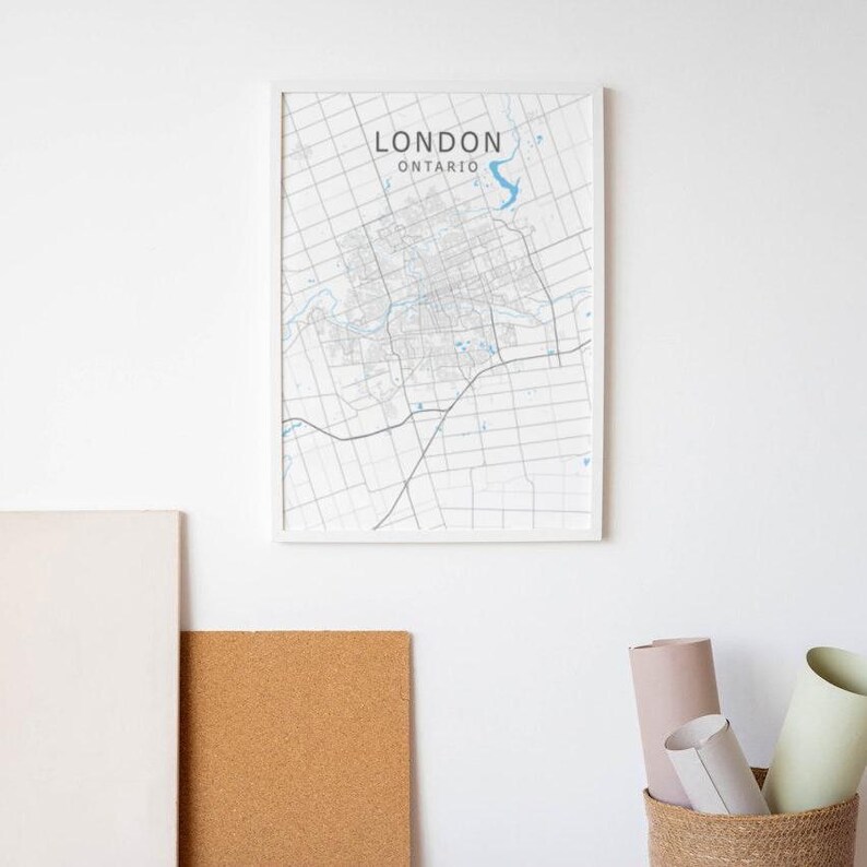 London ON Poster London Travel Print London Ontario Wall Art Minimalist London Map Etsy Canada