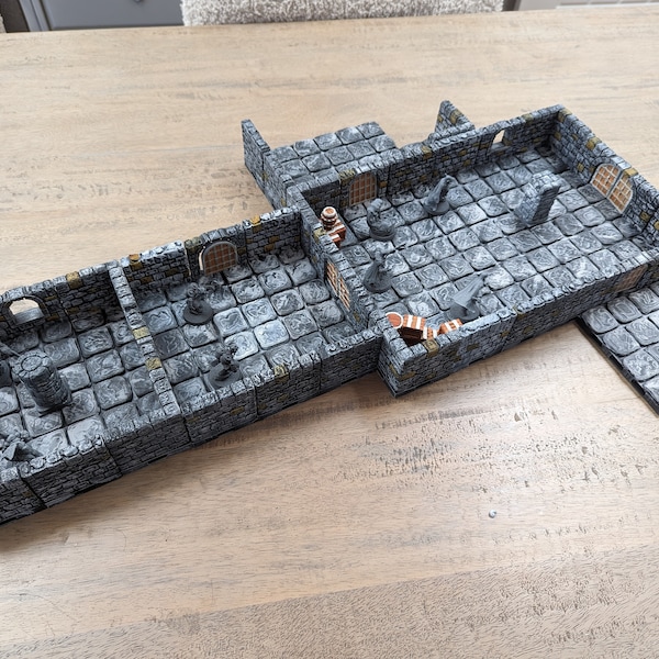 Dungeon Stone Starter Set 3 - 44 Modular Tiles D&D Terrain Tabletop RPG - Dungeon Stone Add On Room