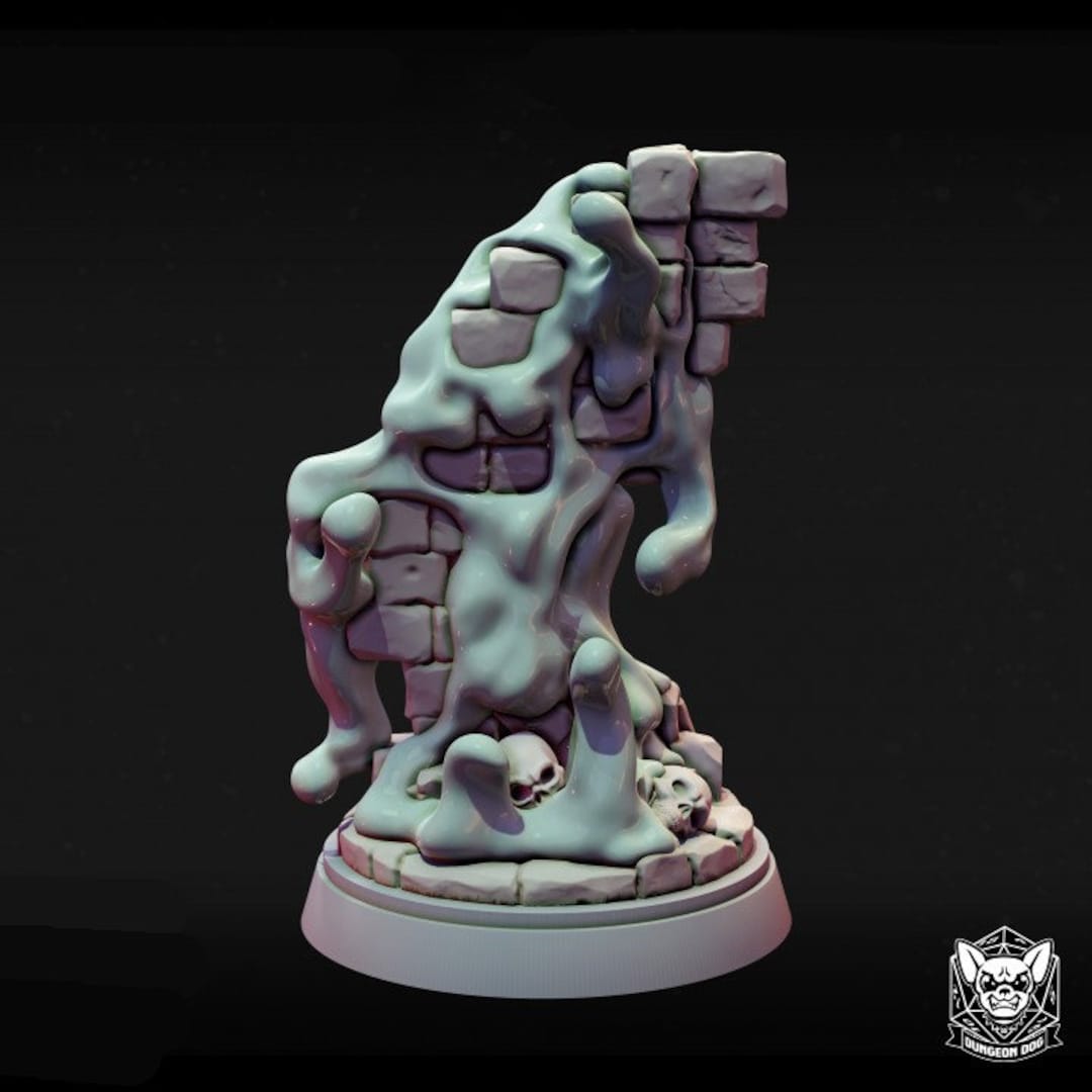 Grey Ooze Jelly Dnd Minis 32mm Scale Miniature Dungeons and Dragons Model TTRPG Miniature Grey