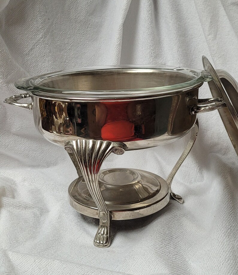 Vtg Leonard Silver Plated Chafing/serving Dish W/ Warmer Base and 2qt ...
