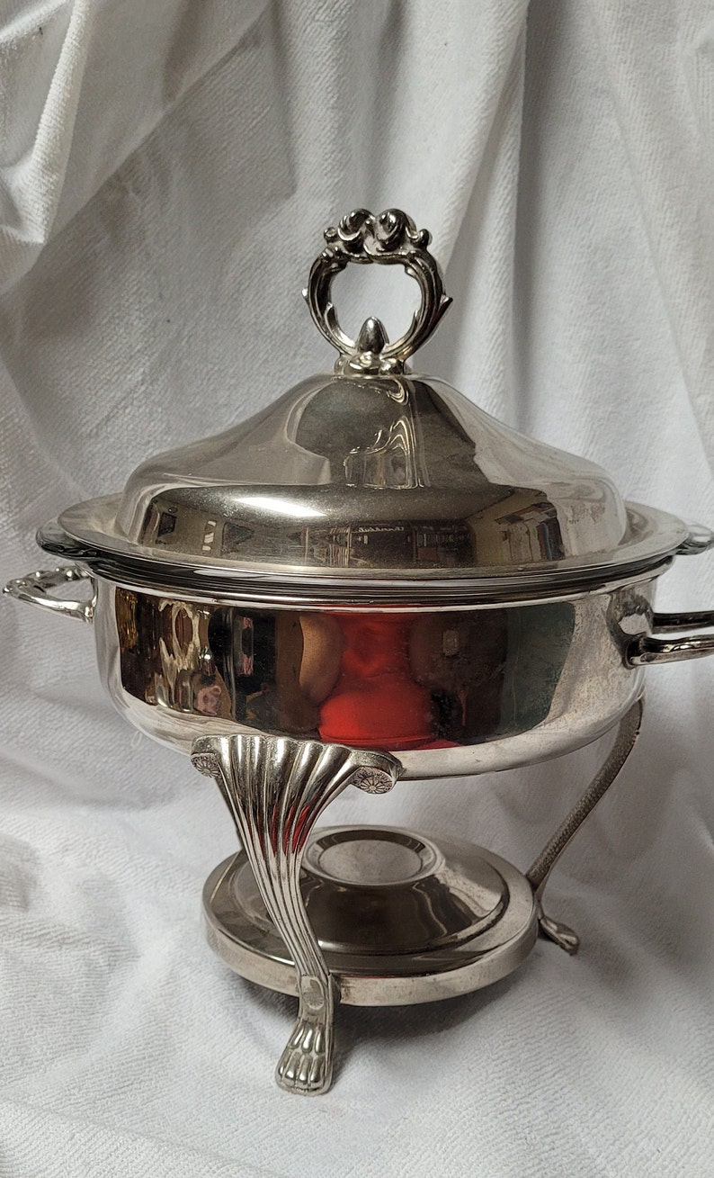 Vtg Leonard Silver Plated Chafing/serving Dish W/ Warmer Base and 2qt ...